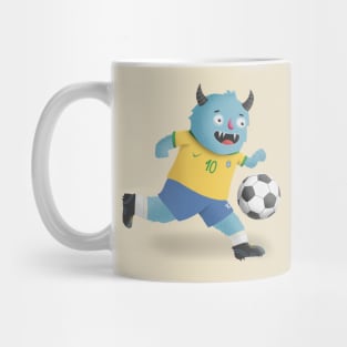 Cute Monster Soccer Player for Sports Lovers Mug